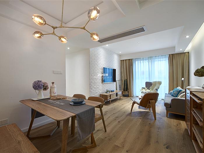 龙湖春江彼岸89方北欧风格原木清新唯美居家_图库案例_房世界装修网